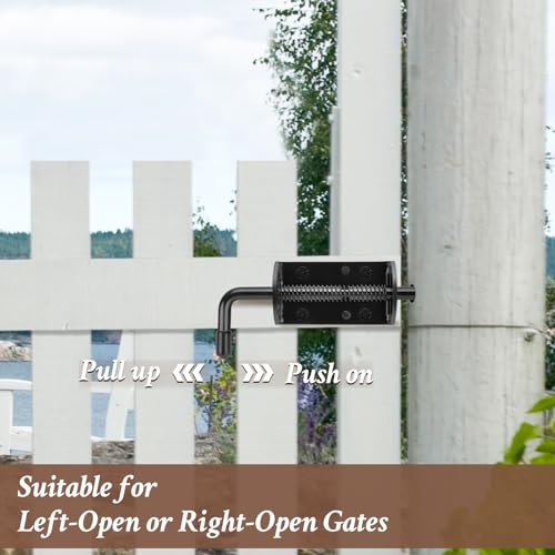 Spring Loaded Gate Latch Pin Barrel Bolt 6in Durable Solid Steel Black 2pcs