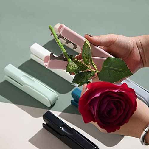 TEONEI Rose Thorn Stripper Tool,Rose Thorn Remover,Leaf Thorn Stripper Tool,Flower Stem Cutter(Pink)