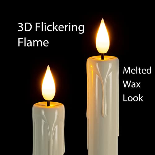 Homemory 6 Pack Ivory Flameless Taper Candles with Remote & Timer, 9.6 Inches