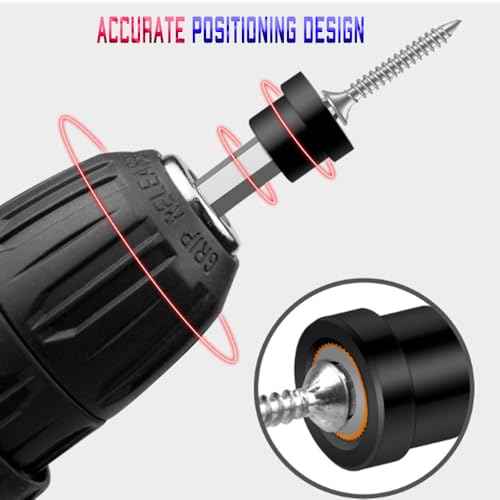 Premium Magnetic Drywall Screw Setter Set 5PCS - PH2 Bits for Plasterboard Sheetrock Screw 1/4" Hex Shank Positioning Bit Batch Head with 2-3/8" Extension Socket Drill Bit Holder