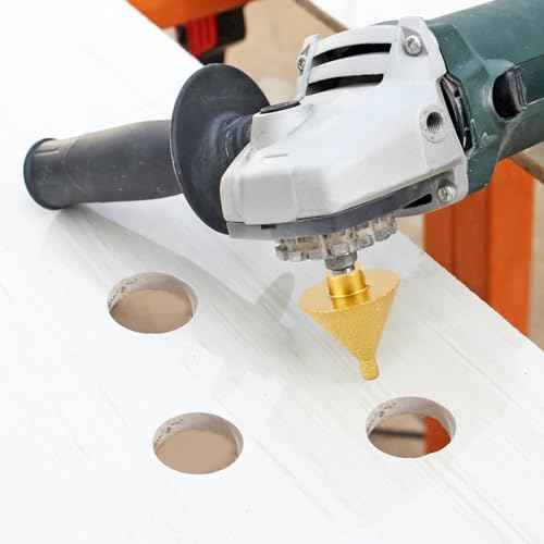 Diamond Beveling Chamfer Bit, Diamond Cone Tile Bit 2'' (50mm) Countersink Drill Bit for Hole Enlarging Trimming in Tile Granite Marble Ceramic Wood Chamfer Bits for Drill M10 Thread