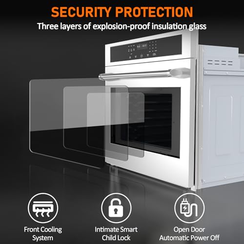 30 Inch Electric Wall Oven with Convection, Touch Control, Large Capacity