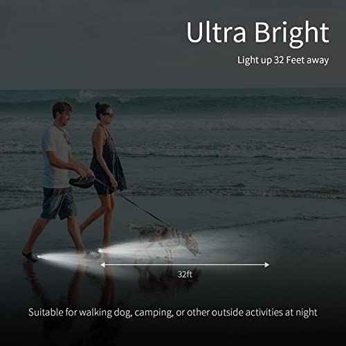 Vergissm Rechargeable Headlights Compatible with Croc, 2 PCs LED Lights, Waterproof Hands Free Flashlights for Kids Adults, Novelty Shoe Lights for Camping, Dog Walking (Black)