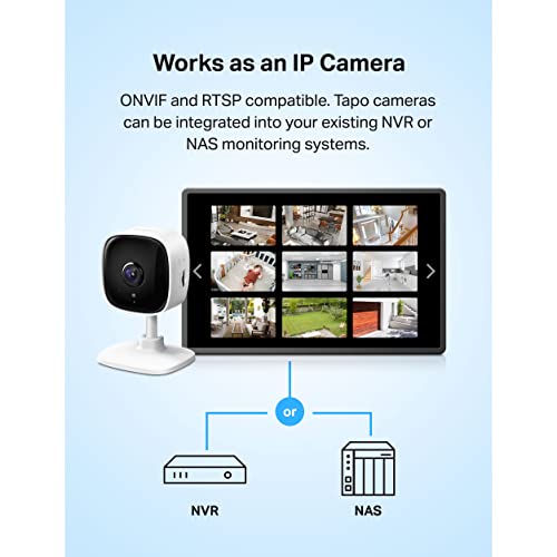 Tapo 1080P Indoor Security Camera Baby & Pet Monitor, 1-Pack, White