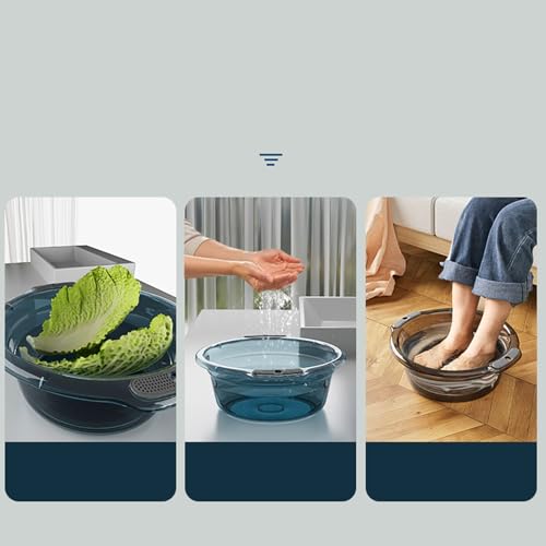 XL Plastic Wash Basin with Handles - Durable Portable Dish Tub for Kitchen Bathroom Laundry