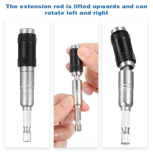 2PCS 90mm Drill Bit Extension Magnetic Drill Bit Holder Pivot, Flexible Impact Screwdriver Bits Knuckle Holder, 1/4" Hex Shank Pivoting Quick Release Bit Holder for Narrow Spaces or Corners