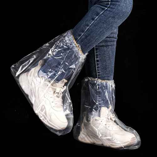 10 Pairs Shoe Covers Boot Covers Plastic Disposable Waterproof Shoe Covers, Shoes Cover for Rain, Rain Boot Shoe Covers, Plastic Boot and Shoe Covers, Non-Slip Outdoor Waterproof Shoe Protectors