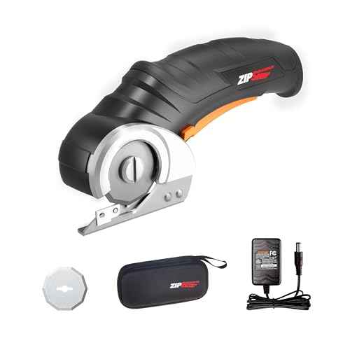 Worx Zipsnip Cordless Electric Scissors, Rechargeable Cardboard Box Cutter, 4V Powerful Fabric Scissors with 2 Safety Blades & Storage Bag WX082L.2
