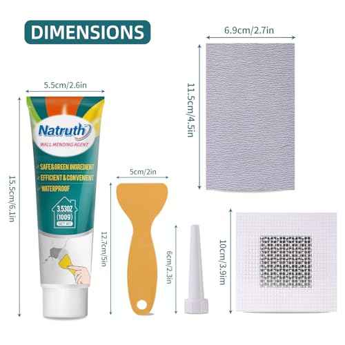 NATRUTH Wall Mending Agent, Drywall Repair Kit, Filler for Walls,Wall Repair Paste with Scraper, Effectively Repair Wall Filler, Cracks, Hole Fill, Quick and Easy Solution (100, Grams)