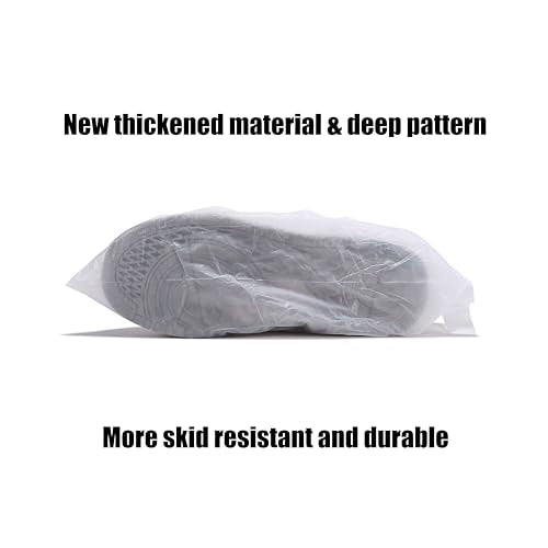 100Pcs50Pairs Disposable Shoe Covers,Boot Cover Waterproof,Dust proof,Non-slip,CPE Booties Shoes Protectors Coverings,White color,The Size Fit Most
