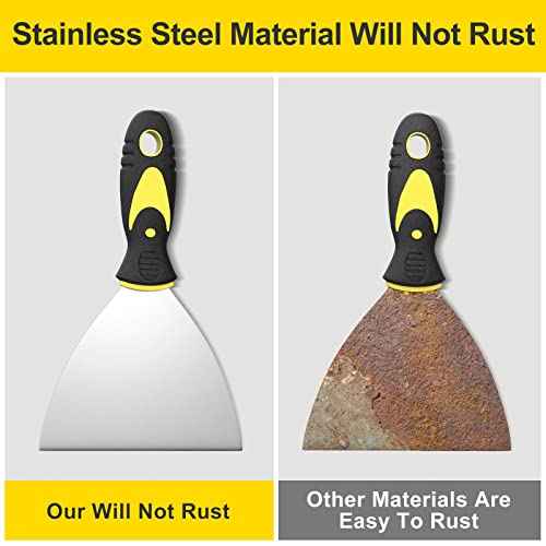 Rerdeim 5-Piece Putty Knife Set - Stainless Steel Wall & Drywall Scrapers