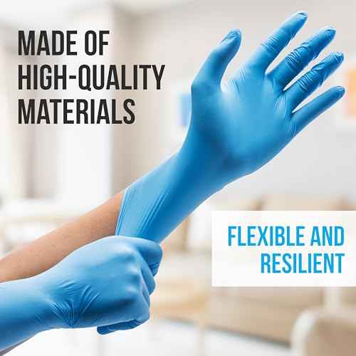 SereneLife Large Size Nitrile Disposable Latex & Powder Free Gloves - Great for Kitchens, Food Handling & Cleaning Supplies - Soft & Comfortable fit - Vinyl & Nitrile blend - 100 Pack