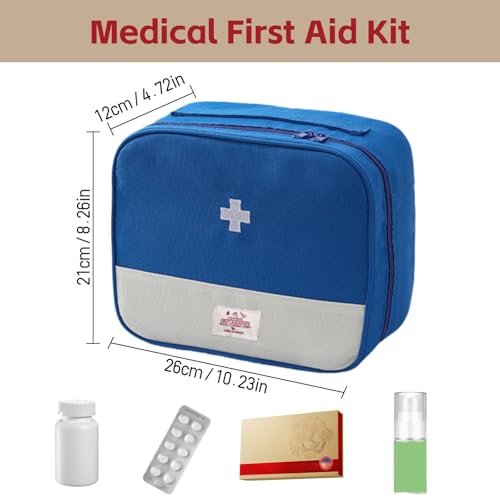 Portable First Aid Bag with Multiple Pockets for Emergency, Travel, Camping & Home Use