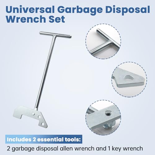 Garbage Disposal Wrench Set – 2 Allen Wrenches & Key Wrench for Unjamming