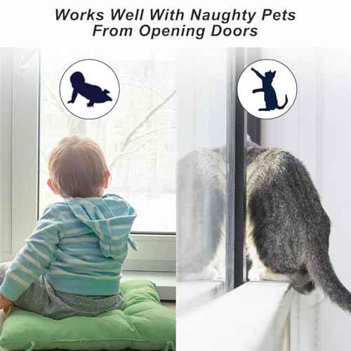 Matenf Childproof Door Lever Lock (2 Pack) Prevents Toddlers Pets From Opening Doors, Door Handle Lock for Babyproofing, Durable Safe ABS Material Strong Adhesive, No Drill Tool Needed Easy to Install