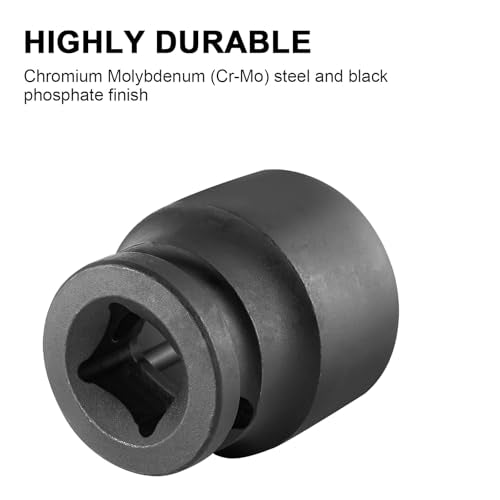 MAXPOWER 1/2 Inch Drive 1-1/8 Inch Standard Impact Socket, Made with Heat-Treated Chrome Molybdenum Steel, 6-Point Design, SAE