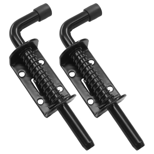 Aoserge 2pcs Black Spring Loaded Barrel Bolt Latch Pin for Doors & Cabinets - Outdoor Hardware