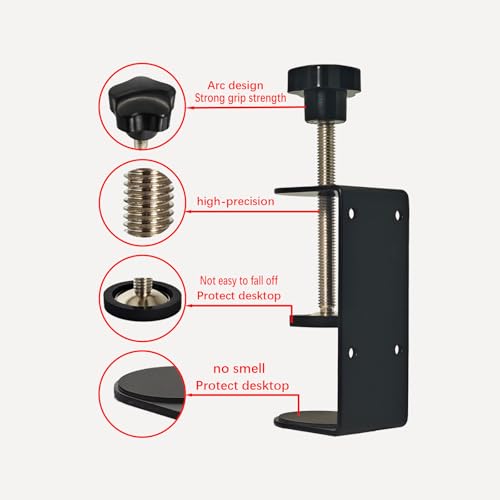 3 inch C-Clamp with Four Small Holes in the back, 1-Pack Adjustable Desk C Clamps for Range 0.35"~3.37", Versatile Clamp for Brake, Parts Assembly, Fastening, Welding, Woodwork, Metal Work