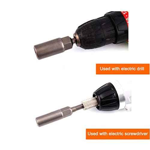 YXQ 10mm Hex Magnetic Power Socket 80mm Length Adapter Drill Bit Nut Driver Set 1/4'' Hex for Power Tools(4Pcs)