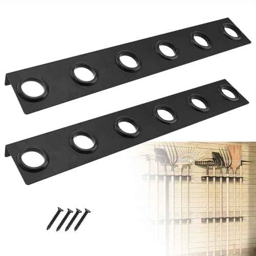 Landscape Trailer Rack for Lawn Equipment,6 Holes Hand Tool Storage Rack Landscaping Shovel Holder for Truck Trailers & Garage or Shed Walls with Mounting Hardware Accessories,Set of 2