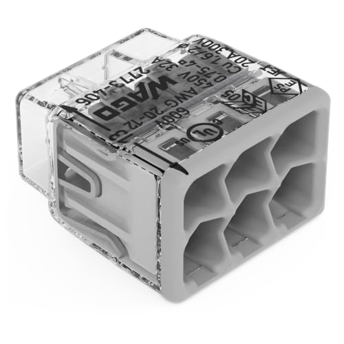 WAGO WALL-Nuts Pushwire Splicing Connectors 6-Conductor Gray Box of 50