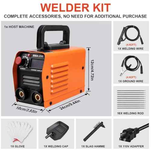 Siasky Mini Welding Machine, Upgraded Welder Machine 110V, Portable Stick Welder MMA-250A, IGBT Inverter Welder with Hot Start, Arc Force, Anti-Stick (10 welding rods)
