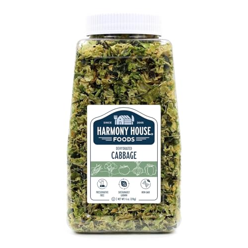 6 Ounce Dehydrated Cabbage Flakes - Air Dried Vegetables for Soup & Cooking, Perfect for Camping & Survival