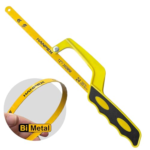 Mini Hacksaw for Metal Cutting ? Compact Bimetal Blade Saw with Ergonomic Handle ? Small Hack Saw for Steel, Copper, Aluminum & DIY Projects