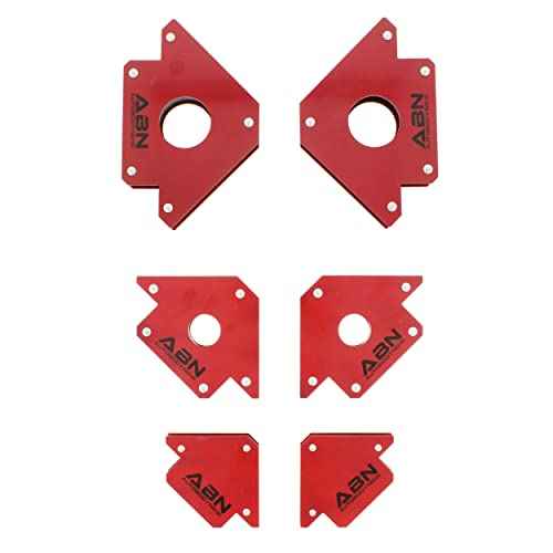ABN Arrow Welding Magnet Fabrication Holder Set - 6pk 25lb, 50lb, and 75lb Positioning Square Welding Table Magnet Clamps for 45, 90, 135 Degree Angles