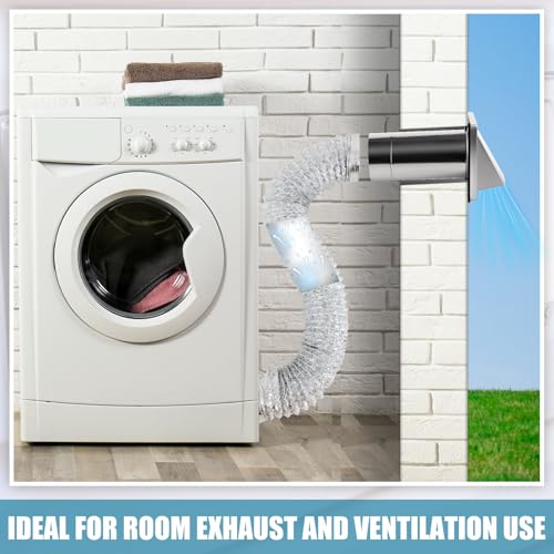 4" Dryer Vent Cover with Stainless Steel Bird Guard - Silver (Gisafai)