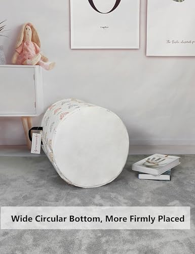 QUEENLALA Round Foldable Waterproof Laundry Basket - Rose Castle Pattern, 15.7x19.7 in