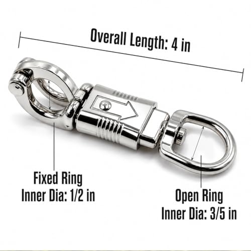 2 Pcs Nickel Plated Quick Release Panic Snaps for Pet, Horse, Marine, Leather Craft