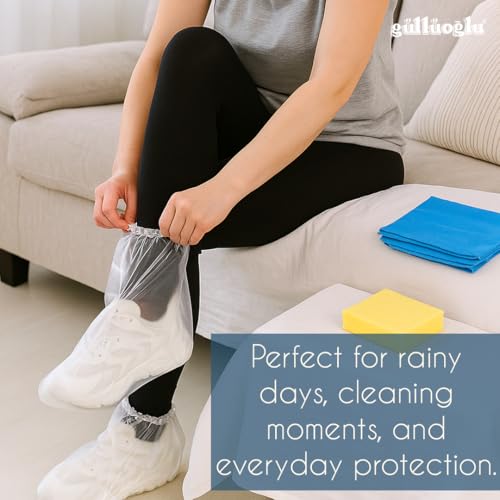 10 Pairs Waterproof Shoe Covers for Rain ? Disposable Plastic Rain Shoe Covers, Waterproof Boot Protector Non-Slip Overshoes for Indoor Outdoor Rain, Clear Rain & Mud Resistant Guards