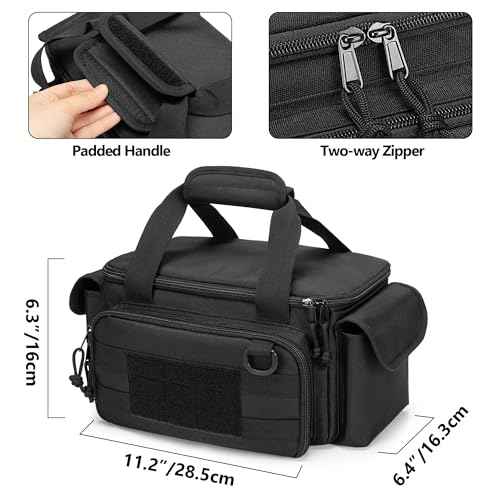 Small Tool Bag with Anti-friction and Thick Padded Bottom, Tool Storage Organizer for Men, Tactical Bag, Range Bag, Multi-functional Work Tote for Repairman, Electrician, Carpenters, Handyman