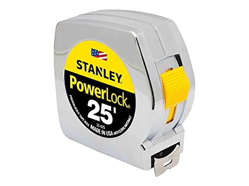 Stanley Powerlock II 25 Feet Power Return Tape Measure - Heavy Duty Locking