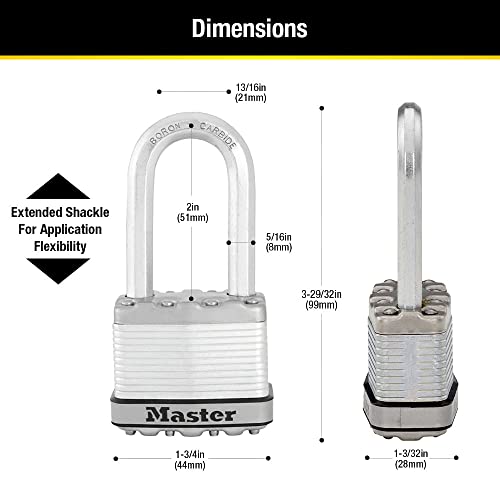 Master Lock M1XTRILH Magnum Heavy Duty Padlock with Key, 3 Pack Keyed-Alike