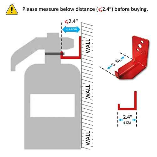 QMARK 4 Pack of Fire Extinguisher Bracket, Wall Mount Hook, Fire Extinguisher Mount up to 20 lbs, Hanger for Universal Extinguishers (Hook, 20 LB)