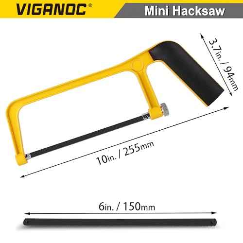 6-inch Mini Hacksaw Frame- 150 mm Extra Fine Cut Junior Handsaws, Hacksaws with Bi-Metal Blade for Wood and Metal