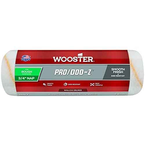 Wooster Brush RR644-9 Pro/Doo-Z Shed Resistant Paint Roller, 3/4 in Nap, 9 in L, Woven Fabric Cover, White , 9 Inch