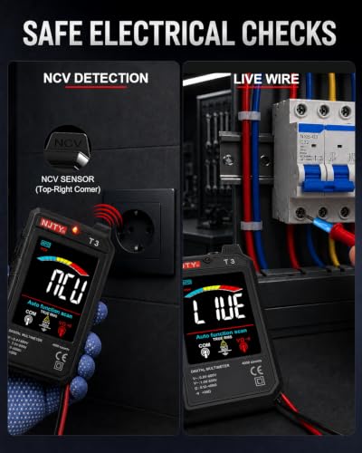 NJTY T3 Auto-Ranging Digital Multimeter Black, Type-C Rechargeable