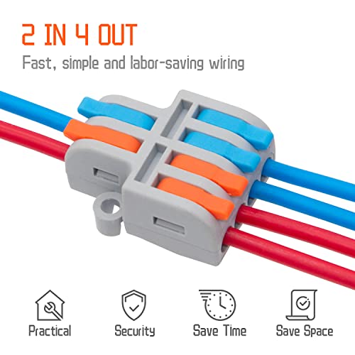 10Pcs Lever Wire Connectors for Electrical Wiring 24-12 AWG, Quick Install