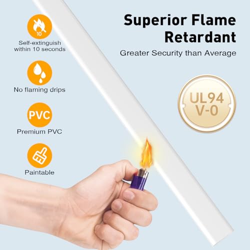 Delamu White Cable Management Raceways 56.7in L x 0.94in W x 0.47in H Wall Cord Hider