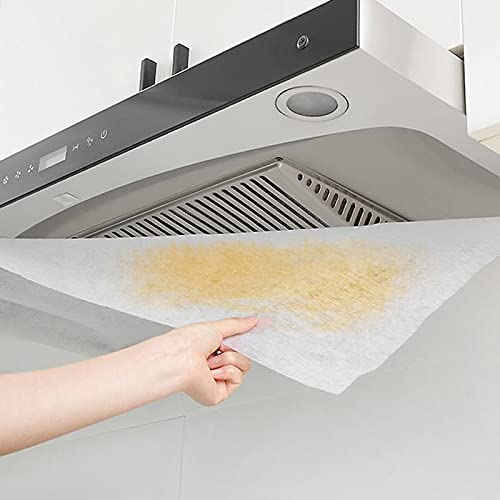 Elesunory 2 Rolls Range Hood Filter Paper - Nonwoven Fabric, Adhesive Strips & Magnetic Block, 10m Each
