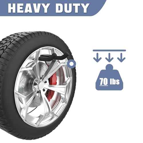 WALMANN Wall Mounted Garage Hooks, Heavy Duty 12-inch Tool Hooks for Hanging, Tool Hangers for Car Tires, Ladders, Folding Chairs, Strollers, Garden Tools (Pack of 4)