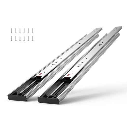 VEVOR 6 Pairs Soft Close Drawer Slides 14 16 18 20 22 24 Inch Heavy Duty Side Mount Rails,Ball Bearing Full Extension Noiseless Dresser Drawer Slides, 100 Lbs Load Capacity(6 Pairs, 22 Inch)