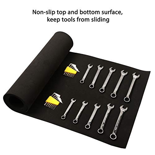CASOMAN 16 in x 6 ft Non-Slip Tool Box Drawer Liner – Black, Customizable