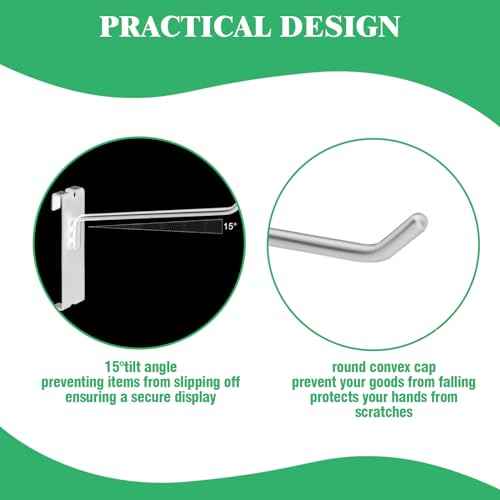 40Pcs 8" Gridwall Display Hooks Assortment Set, White Metal Grid Wall Panel Hanging Display Hook for Garage Shop Retail Storage, Wire Diameter 5mm/ 0.2¡±