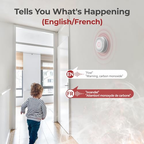 Interconnected Smoke and Carbon Monoxide Detector Combo with Voice Alert fire Alarms 1pack