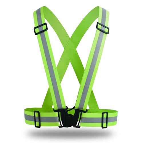 Adjustable Reflective Safety Vest-360¡Æ Silver Straps for Cycling,Construction
