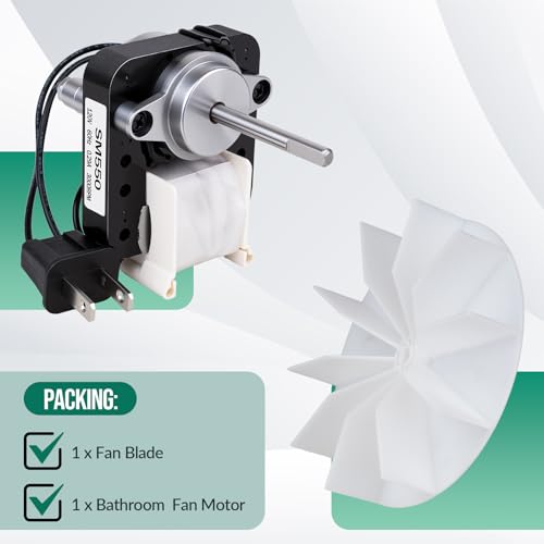 Znektis Universal Quiet Bathroom Exhaust Fan Motor Kit - 50 CFM, 120V, DIY Replacement